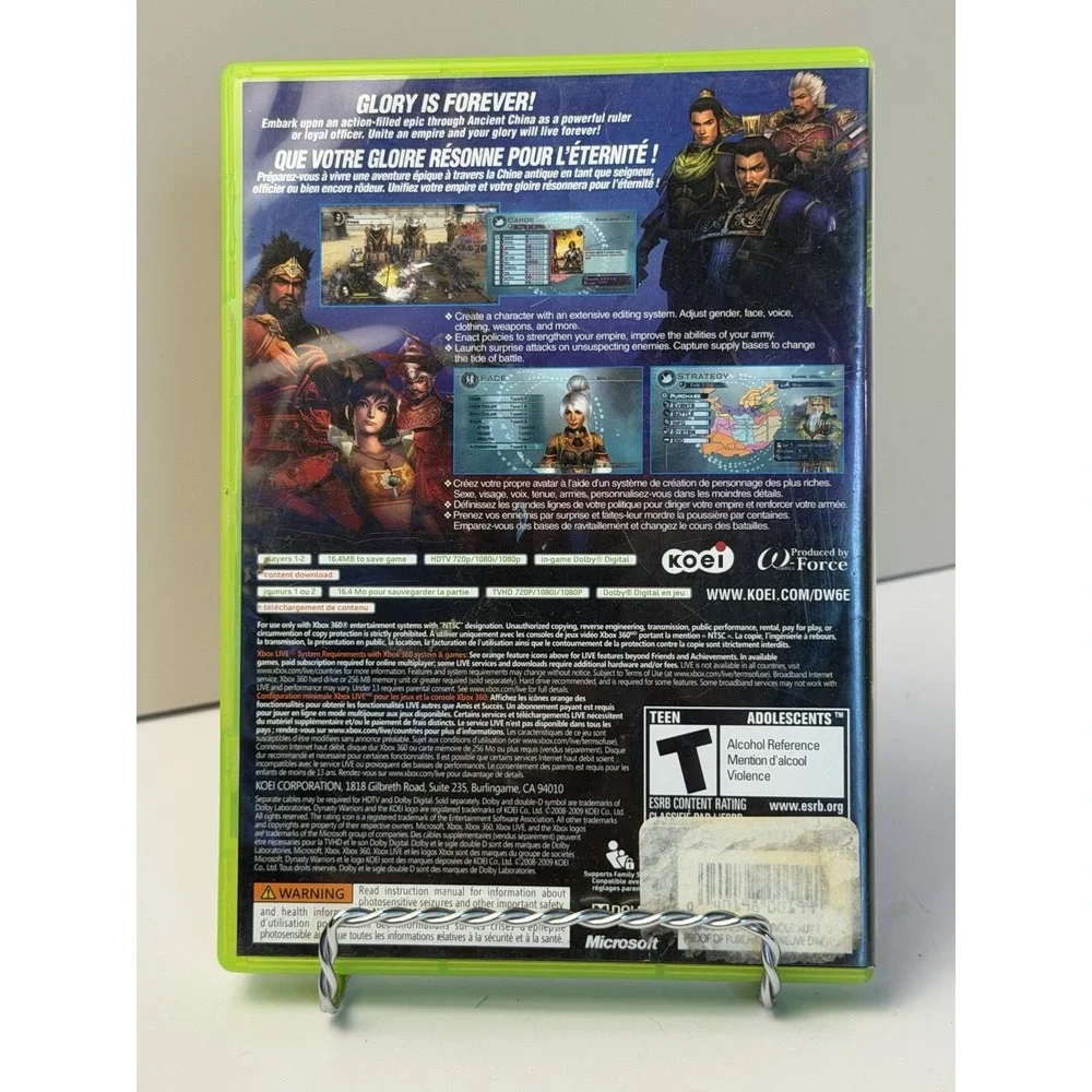 Dynasty Warriors 6: Empires (Microsoft Xbox 360, 2009)